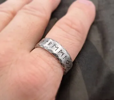 Buy Titanium Steel Ring For Men & Women Nordic Viking Ancient Runes Ring Engraved • 9.99£