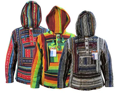 Buy Hippie Boho Retro Gheri Emo Multi Color Baja Hoodies Jumpers Nepalese Pullover • 34.99£