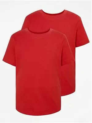 Buy Pack Of 2 Unisex Crew Neck Coloured Gym Sports School T-Shirt Boys Girls • 11.98£