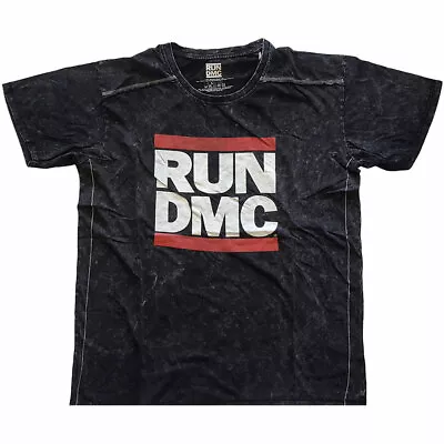 Buy RUN DMC   -  Unisex T- Shirt -   Logo (Snow Wash) - Black Cotton  • 16.99£