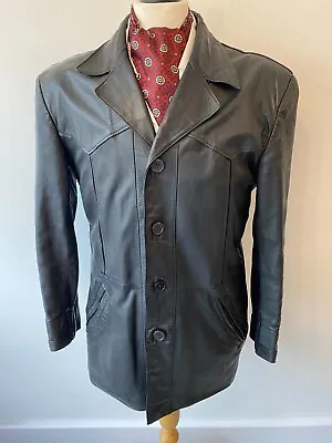Buy VTG Mens 70's INDIE /MOD C & A BROWN FITTED LEATHER RETRO JACKET BLAZER 42  • 59.95£
