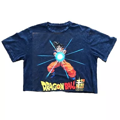 Buy Dragon Ball Z Super Goku Tie Dye Blue Graphic Cropped Crop Top T-Shirt Size M • 12.99£