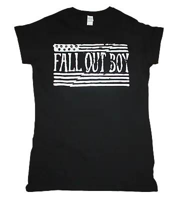 Buy Fall Out Boy - USA Flag - Ladies Slim Fit T Shirts • 9.99£