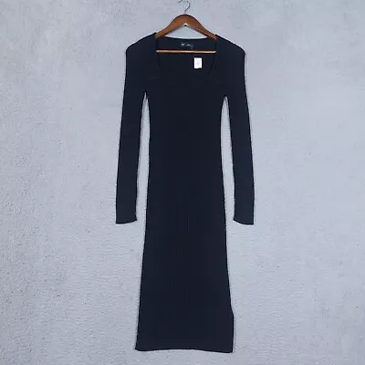 Buy Gap Sweater Dress Women Small Black Ribbed  BodyCon Midi Long Sleeve Modern NWT • 28.94£