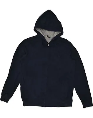 Buy STARTER Mens Zip Hoodie Sweater UK 38/40 Medium Navy Blue Cotton AA10 • 13.34£