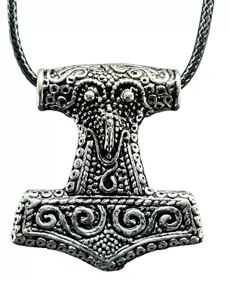 Buy Thors Hammer Pendant Necklace Raven Skane Mjolnir Norse Pagan Hammer Jewellery • 6.49£