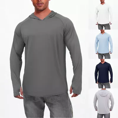 Buy Mens UPF 50+ UV Protection T-Shirt Sun Block Long Sleeve Casual Fishing Shirts • 13.79£
