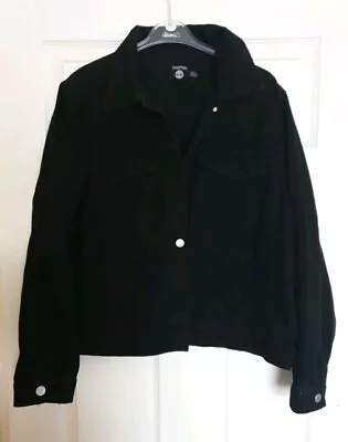 Buy Gorgeous Condition Black Denim 95% Cotton Coat Jacket Size 14 UK ❤ Boohoo • 15£