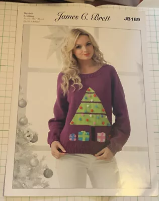 Buy James Brett Double Knitting Pattern Christmas Jumper Tree Presents DK 28” - 46” • 2.90£