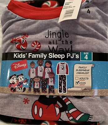 Buy Mickey Mouse￼￼ Christmas Pajamas Set Kids Unisex Size 4 MSRP $48 NWT • 10.88£