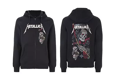 Buy Metallica Death Reaper Official Men's Black Zipped Hoodie • 49.95£