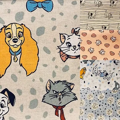 Buy Disney Cotton Lady And The Tramp Aristocats Dalmatian’s Fabric Fat Quarter • 2.99£