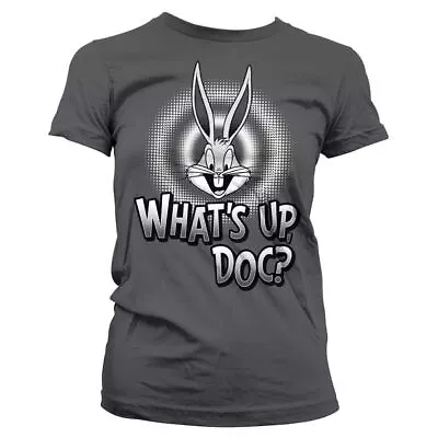 Buy Womens Looney Tunes Bugs Bunny Whats Up Doc Grey Fitted T-Shirt - Cartoon Retro • 12.95£