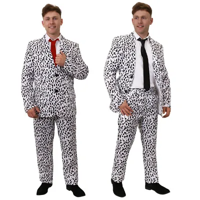 Buy Mens Dalmatian Suit Dog Fancy Dress Costume Dalmation Jacket Trousers Tie Tuxedo • 22.99£