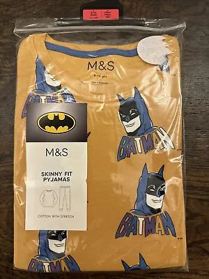 Buy M & S Boys Skinny Fit Pyjamas Batman  Age 9-10 Years Cotton With Stretch • 11.99£