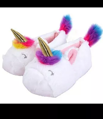 Buy Plush Unicorn Slippers For Girls Uk Size 8-9 Infant .. • 3.99£