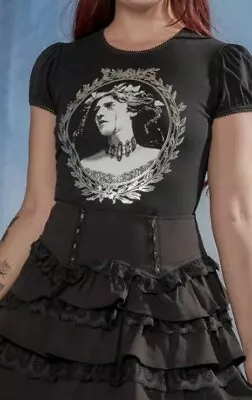 Buy Black Widow Goth Emo Dark Fairy Immortal Bones Mirror Graphic T-shirt 10 12 14  • 20£