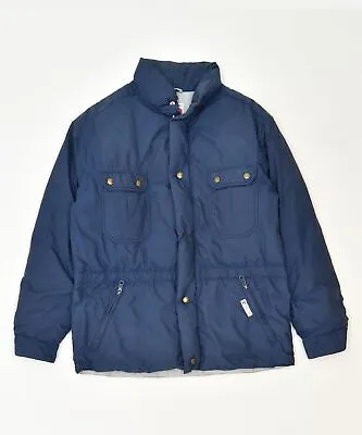 Buy HAPPY PACK Mens Padded Jacket UK 36 Small Navy Blue Polyamide Winter DY01 • 9.18£