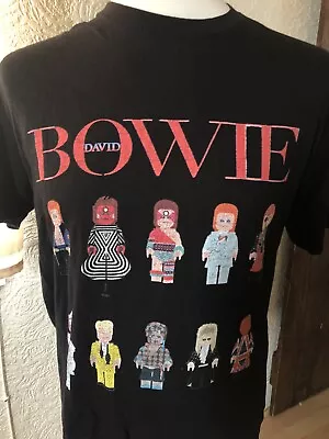 Buy David Bowie T Shirt Block Man Style Vintage Black Size L Large • 9£