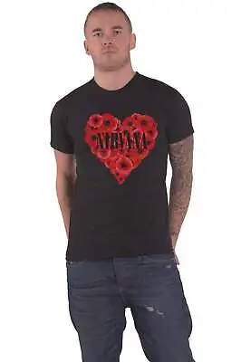 Buy Nirvana T Shirt Poppy Heart Band Logo New Official Unisex Black • 17.95£