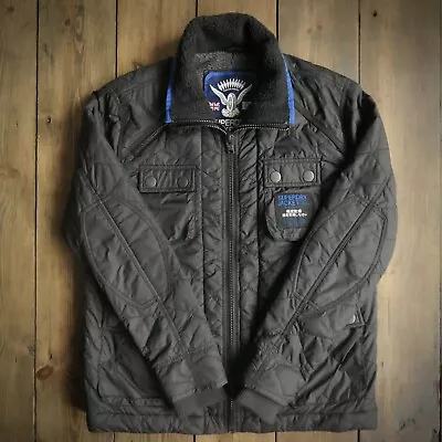 Buy Mens Superdry Jacket * XL * Quilted Nylon Barbour Style * Double Zip *RRP £84.99 • 27.99£