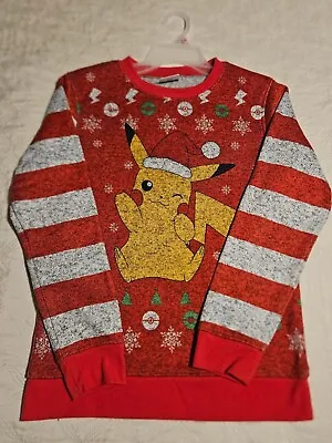 Buy Pokemon Pikachu Christmas Holiday Sweater Red/Gray - Youth Unisex - SIZE: Large  • 14.37£