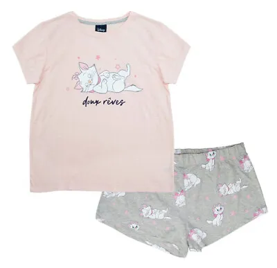 Buy Disney Aristocrats Marie Pink Grey Shorts Pyjama Set UK PLUS 32-34 • 14.99£