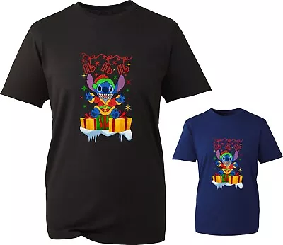 Buy Ho Ho Ho Merry Christmas Funny T Shirt Lilo & Stitch Santa Jingle Bells Xmas Top • 9.99£