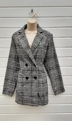 Buy Jacket,blazer,black Plaid/check,ww2,40s,50s,60s,70s,80s,vintage Look,size 12,nwt • 7.99£