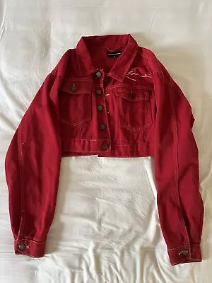 Buy Red Denim Pretty Little Thing Jacket (half Length) • 8£