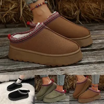 Buy Snow Boots Slippers Outdoor Thick Bottom Padded UK Women's Shoes Winter Ladies • 16.29£