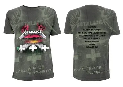 Buy METALLICA- MASTER OF PUPPETS A/O Official T Shirt Grey Mens Licensed Merch New • 21.75£