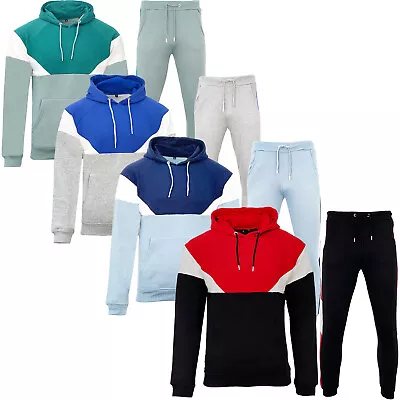 Buy New Mens Pullover Block Tracksuit Hoodie Jogging Bottoms Raglan Sweater Jogger • 17.99£