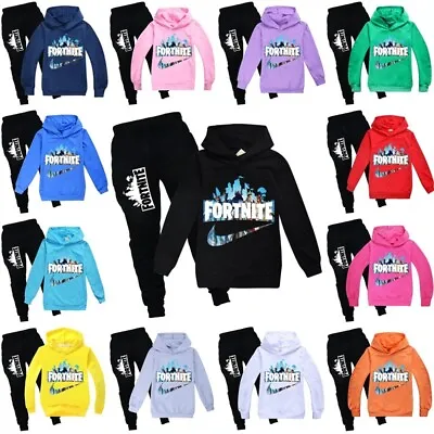 Buy 2-16 Kids Fortnite Casual Tracksuit Set Hoodie Jumper Top+Pants Suits Sportswear • 19.99£