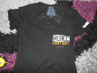 Buy NEIL YOUNG  REBEL CONTENT TOUR  LADIES T- SHIRT SIZE  36 INCH CHEST ,rock.metal • 7.99£