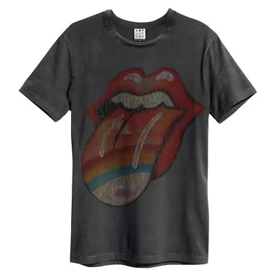 Buy Amplified Unisex Adult Rainbow Tongue The Rolling Stones T-Shirt XXL Charcoal • 22.94£