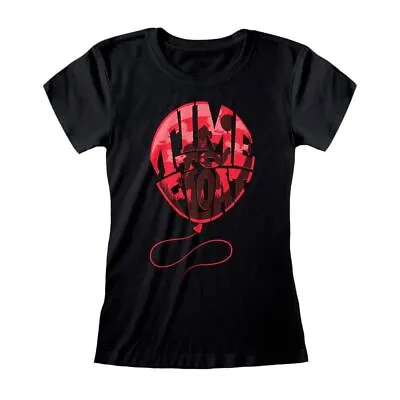 Buy Womens IT Chapter 2 Time To Float Black Fitted T-Shirt - Horror Halloween Merch • 9.95£
