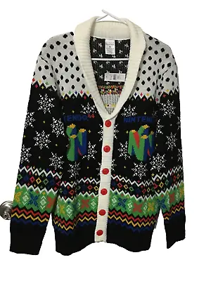 Buy Official Nintendo 64 Christmas Cardigan Sweater Size M-Medium Colorful NWT • 81.96£