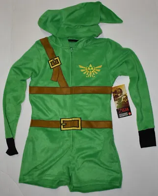 Buy Legend Of Zelda Link Pajamas Cosplay Hooded Romper Juniors/woman's XS Sleep New • 14.17£