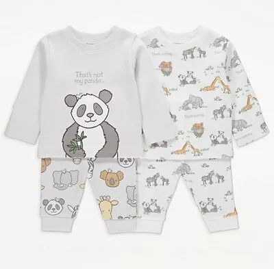 Buy 🐼 Bnwt Unisex Thats Not My Panda Pk 2 Pyjamas Pjs Age 3-6 Months Sleepwear • 12.99£