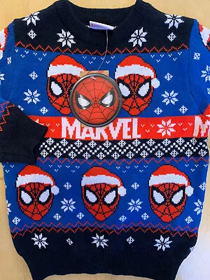 Buy New Tags Baby Boys Spiderman Marvel Christmas Jumper Age 18-24 Months Nice Item • 14.99£
