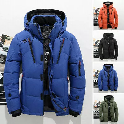 Buy New Mens Full Zip Warm Crosshatch Jacket Padded Double Layer Button Winter Coat • 41.86£