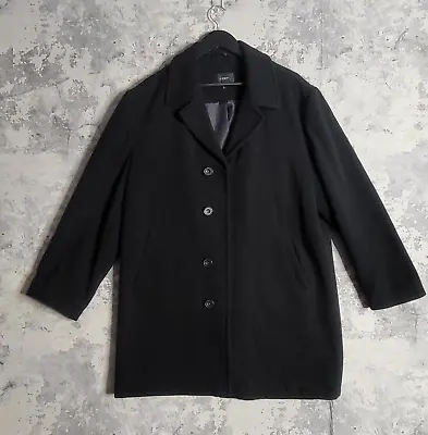 Buy Next Pea Coat Mens Black Medium Luxury Wool Blend Overcoat Jacket • 24.95£