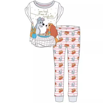 Buy Ladies Character Pyjamas Disney Lady & The Tramp Spaghetti Loungewear Size 8/10 • 11.99£