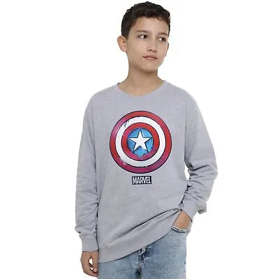 Buy Marvel Kids Sweatshirt Captain America Drip Shield Jumper 7-13 Years Official • 19.99£
