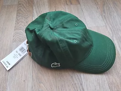 Buy Lacoste Green Cap Crocodile Logo One Size Leather Strap • 11.50£
