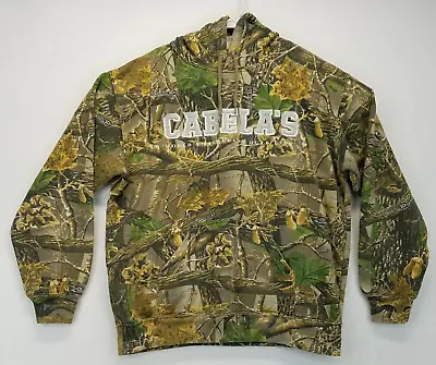 Buy Cabelas Hoodie Women Large Regular Seclusion 3D Camouflage Embroidered Drawstrin • 15.51£