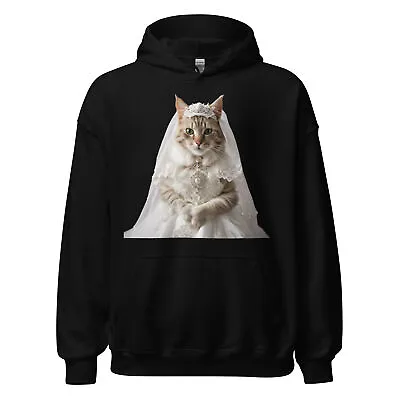 Buy Cat Bride Kitten Kitty Wedding Dress Veil Cats Bachelorette Unisex Hoodie S-5X • 48.16£