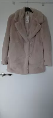 Buy H&M Faux Fur Coat Beige Super Soft  • 19£