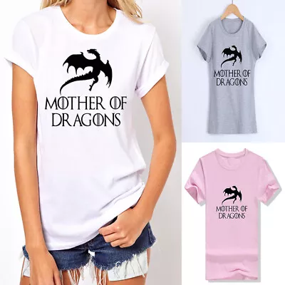 Buy Of Dragons Mother Women's T-shirt Inspired By Game Of Thrones Gift Khaleesi Tee • 6.76£